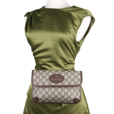 GG Supreme Monogram Neo Vintage Web Belt Bag Brown