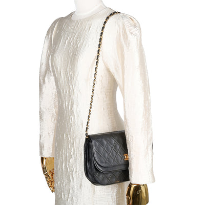 Double Flap Quilted Lambskin Leather Shoulder Bag