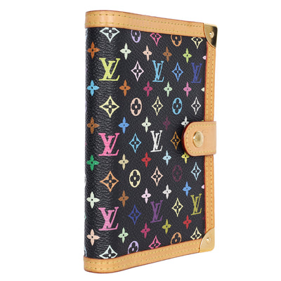 Monogram Multicolor Small Ring Agenda Cover Black