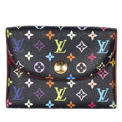 Monogram Multicolor Business Card Holder Wallet