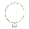 Pearl CC Round Pendant Necklace