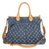 Monogram Denim Neo Cabby MM Hobo Shoulder Bag Blue