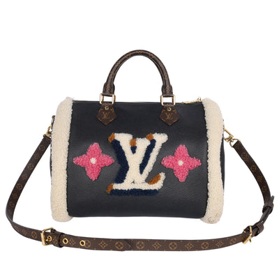 Calfskin Monogram Teddy Speedy Bandouliere 30 Black
