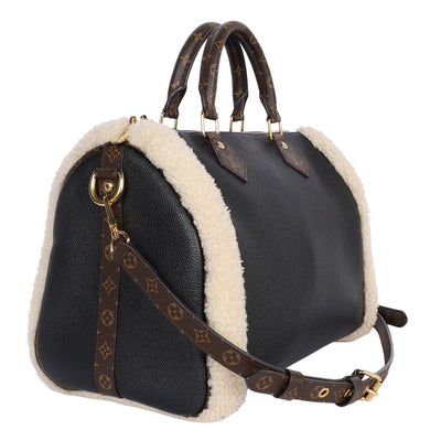 Calfskin Monogram Teddy Speedy Bandouliere 30 Black