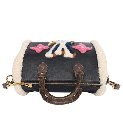 Calfskin Monogram Teddy Speedy Bandouliere 30 Black