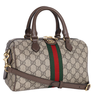 GG Supreme Monogram Web Medium Ophidia Top Handle Bag