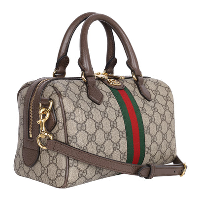 GG Supreme Monogram Web Medium Ophidia Top Handle Bag