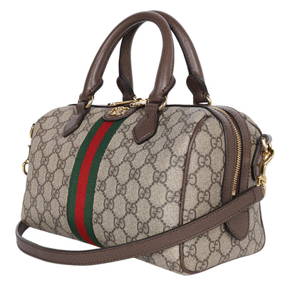 GG Supreme Monogram Web Medium Ophidia Top Handle Bag