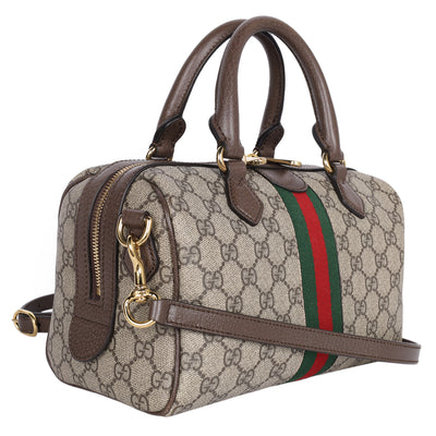 GG Supreme Monogram Web Medium Ophidia Top Handle Bag