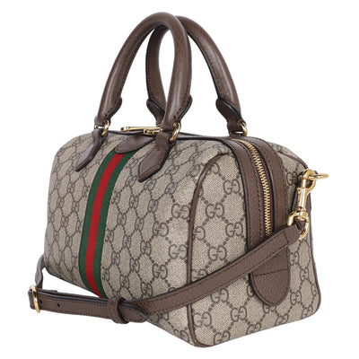 GG Supreme Monogram Web Medium Ophidia Top Handle Bag