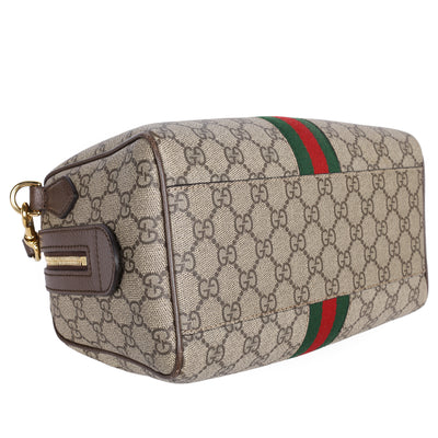 GG Supreme Monogram Web Medium Ophidia Top Handle Bag