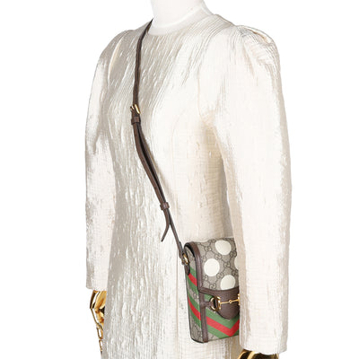 Gucci GG Supreme Geometric Mini Horsebit 1955 Crossbody Bag