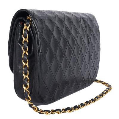 Double Flap Quilted Lambskin Leather Shoulder Bag