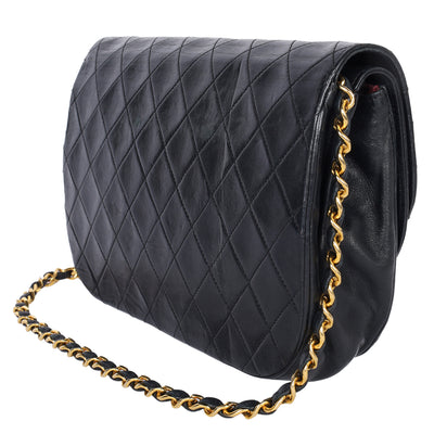Double Flap Quilted Lambskin Leather Shoulder Bag