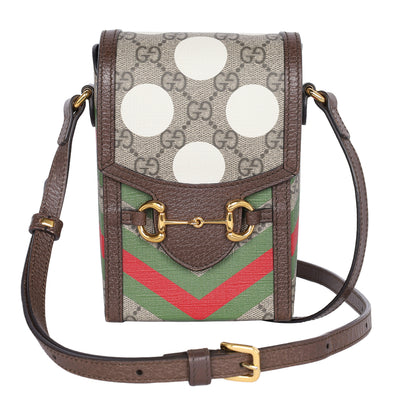 Gucci GG Supreme Geometric Mini Horsebit 1955 Crossbody Bag