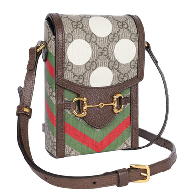 Gucci GG Supreme Geometric Mini Horsebit 1955 Crossbody Bag
