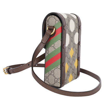 Gucci GG Supreme Geometric Mini Horsebit 1955 Crossbody Bag