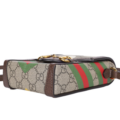 Gucci GG Supreme Geometric Mini Horsebit 1955 Crossbody Bag