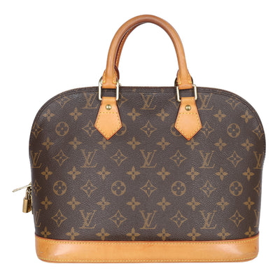Alma Monogram Canvas Leather Satchel