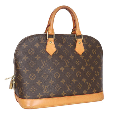 Alma Monogram Canvas Leather Satchel