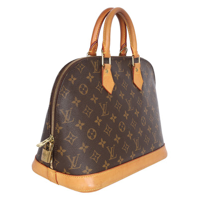 Alma Monogram Canvas Leather Satchel