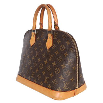 Alma Monogram Canvas Leather Satchel
