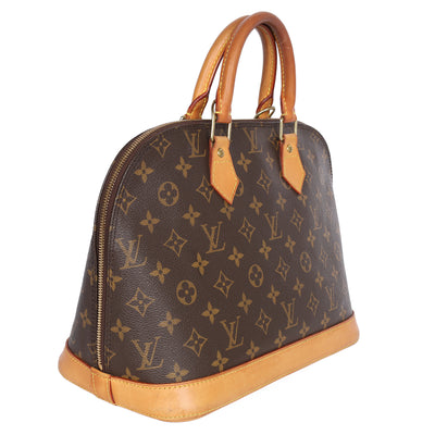 Alma Monogram Canvas Leather Satchel