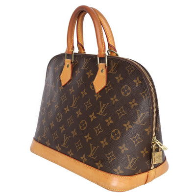 Alma Monogram Canvas Leather Satchel