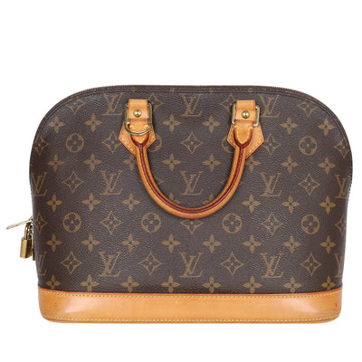 Alma Monogram Canvas Leather Satchel