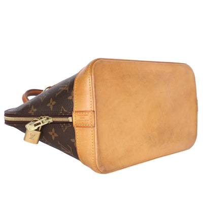 Alma Monogram Canvas Leather Satchel