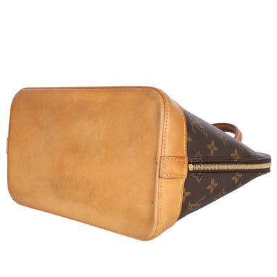 Alma Monogram Canvas Leather Satchel