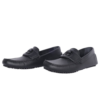GG Leather Moccasin Driver Loafers Leather