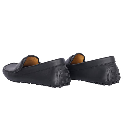 GG Leather Moccasin Driver Loafers Leather