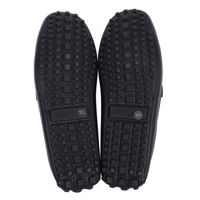 GG Leather Moccasin Driver Loafers Leather