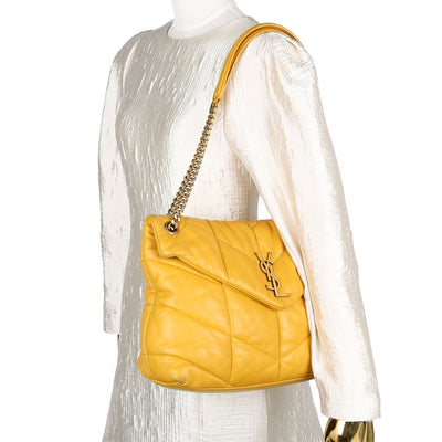 Medium Loulou Leather Puffer