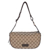 Beige Canvas Monogram Shoulder Pochette Crossbody Bag