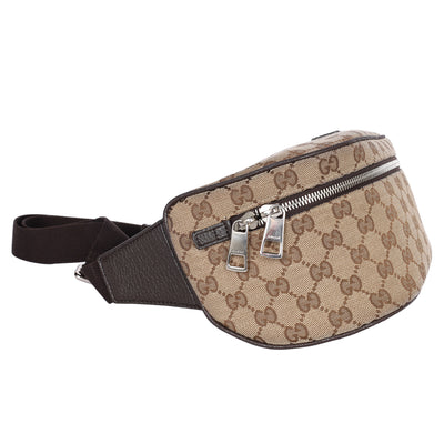 Beige Canvas Monogram Shoulder Pochette Crossbody Bag