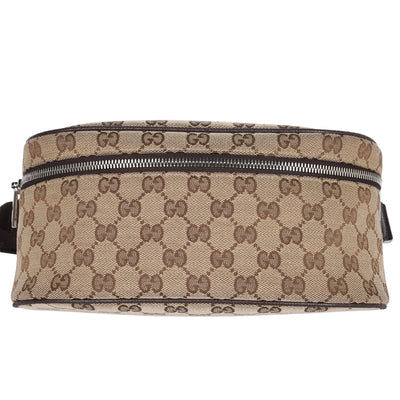 Beige Canvas Monogram Shoulder Pochette Crossbody Bag