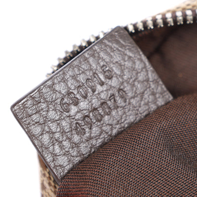 Beige Canvas Monogram Shoulder Pochette Crossbody Bag