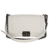 Caviar Quilted Medium Boy Flap Bag White