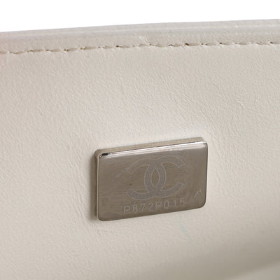 Caviar Quilted Medium Boy Flap Bag White