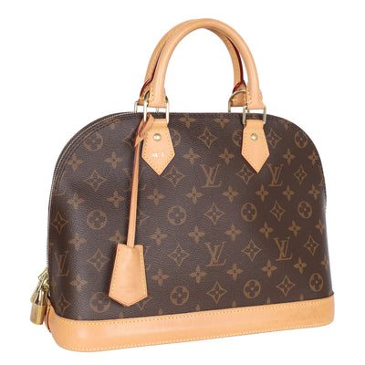 Monogram Alma Canvas Leather Satchel