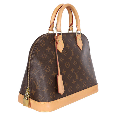 Monogram Alma Canvas Leather Satchel