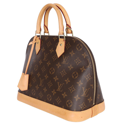 Monogram Alma Canvas Leather Satchel