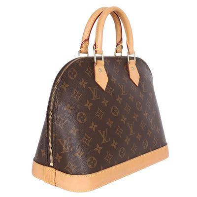 Monogram Alma Canvas Leather Satchel