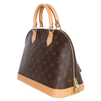 Monogram Alma Canvas Leather Satchel