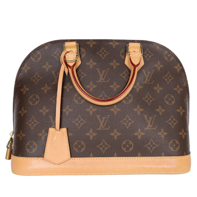 Monogram Alma Canvas Leather Satchel