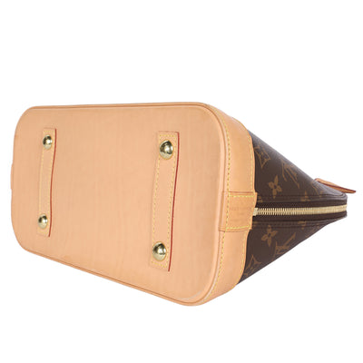 Monogram Alma Canvas Leather Satchel
