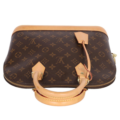 Monogram Alma Canvas Leather Satchel