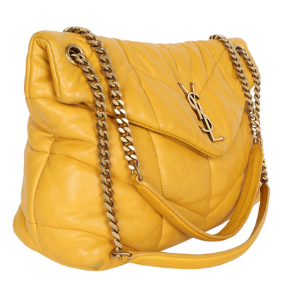 Medium Loulou Leather Puffer